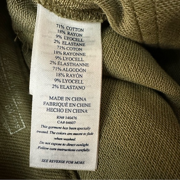 Faherty Stretch Wide Leg Pants Women’s Size 24 Military Olive Green - Picture 4 of 8